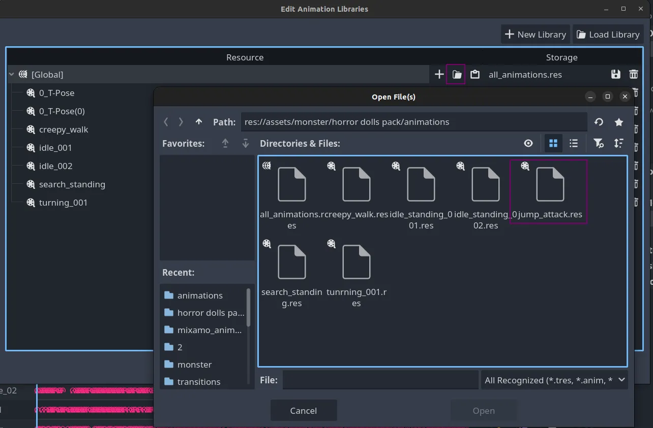 Godot's Advanced Import Settings window showing the main layout.